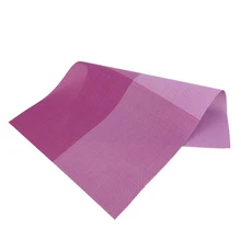 PHFU 4 unids Manteles Vintage PVC Aislamiento Manteles pad tazón montaña cojín del aislamiento de Comedor A Cuadros púrpura