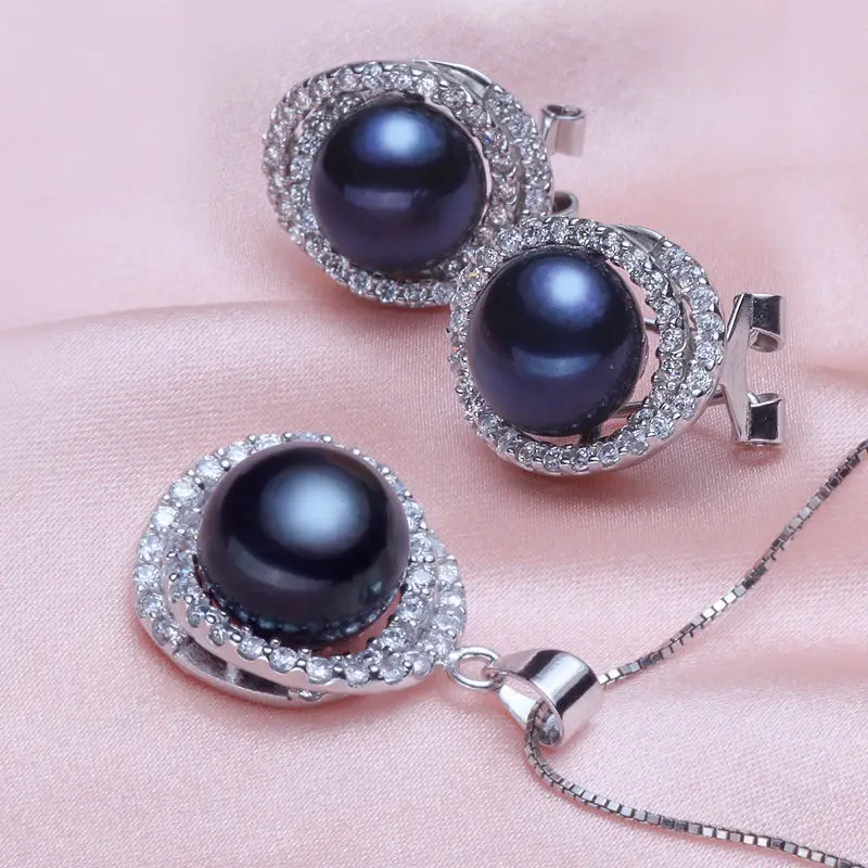 Set huge 12mm Natural Tahitian genuine black perfect pearl earring pendant | Украшения и аксессуары