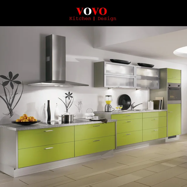 Moderno pequeño I en forma de cocina Diseño color verde fresco en ... Moderno pequeño I en forma de cocina Diseño color verde fresco en ...