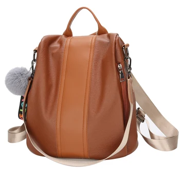 

Luxury Women Backpack High Quality PU Leather Casual School Bags for Teenagers Girls Vintage Top-handle Backpacks Anti Theft New