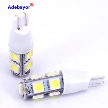 

10 x T10 Flash W5W 194 9 SMD 5050 LED 5SMD Car light with Two modes of Operation 5050 smd car strobe light white blue