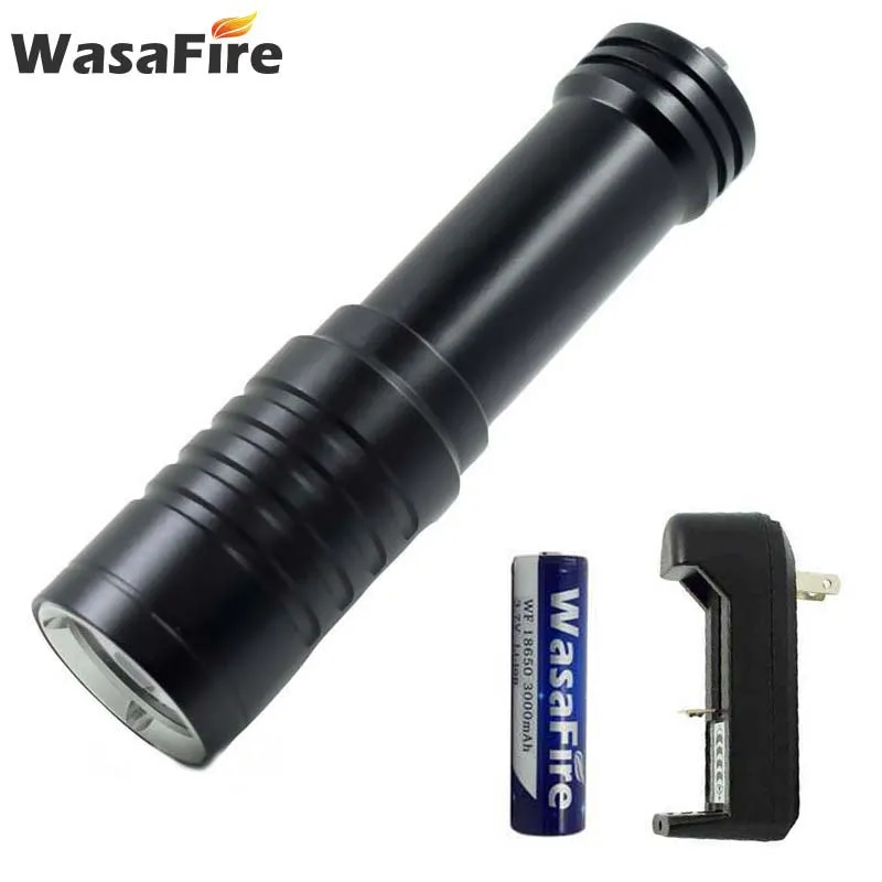 

Dive Flashlight Scuba Underwater Diving Hunting Lantern 2000 Lumen XM-L2 Led Waterproof Lights Lamp With 18650 Battery + Charger