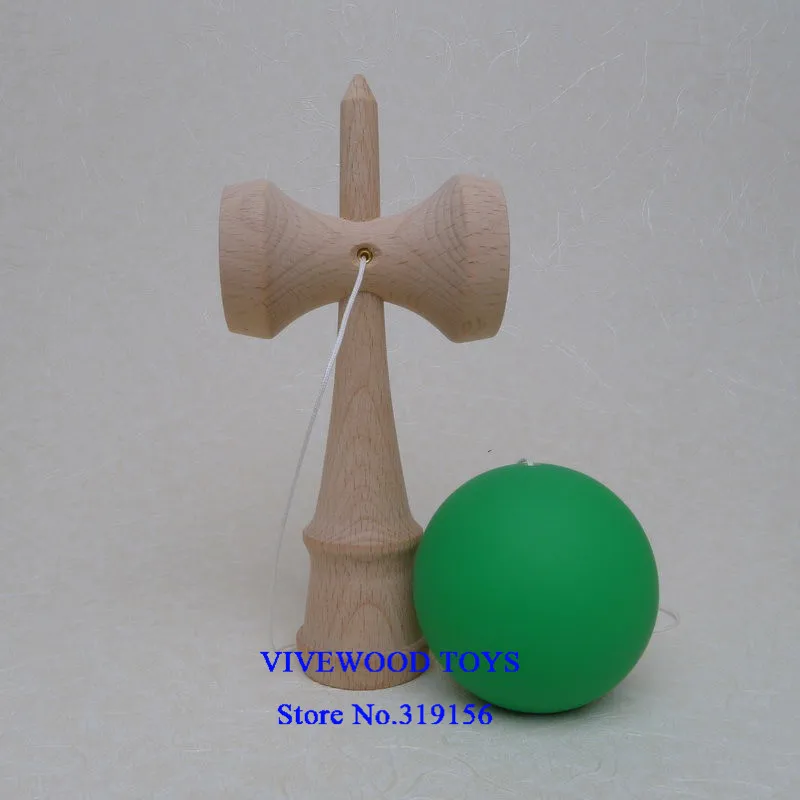 Резиновая кендама, Традиционная японская Kendama 18 см Kendama(резиновая краска, лучшее трение) из бука, Pro Kendama - Цвет: Green Rubber Kendama