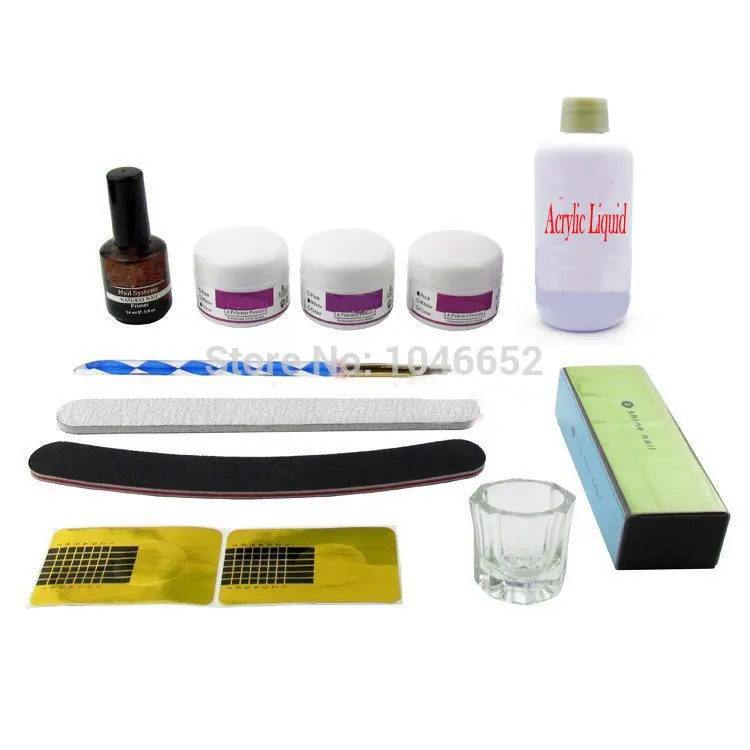 

BTT-75 New Nail Art Acrylic Set Ezflow A Polymer Powder Q Monomer Pen Nail Primer File Buffer Forms Kits Free Shipping