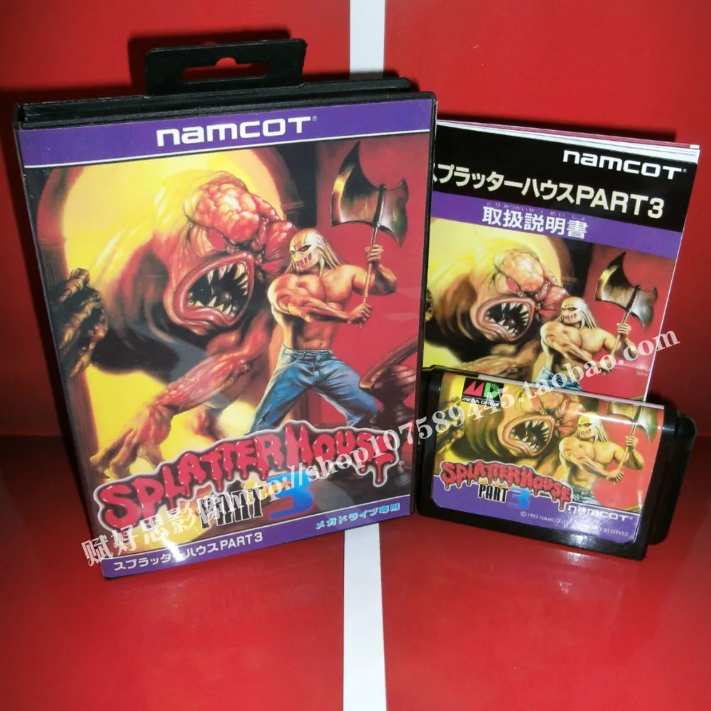 

Splatterhouse 3 Game cartridge with Box and Manual 16 bit MD card for Sega Mega Drive for Genesis