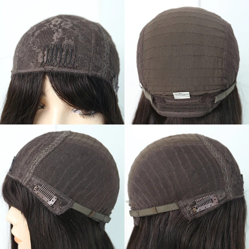 4x4 Silk Base 150% Density Jewish Wig 100% Unprocessed European Remy Bob Human Hair Kosher Wig Natural #4 Straight Style