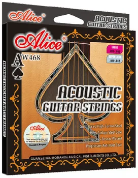 

12 Sets Alice AW468 Gold-Plated High-Carbon Steel Coated Phosphor Bronze Wound Anti-Rust 5-Times Longer Acoustic Guitar Strings