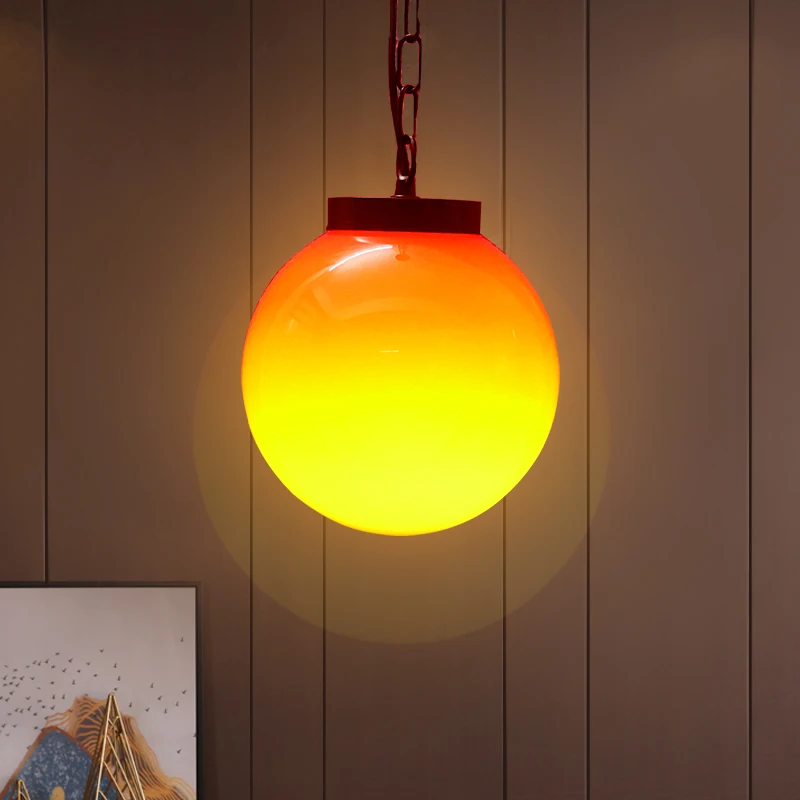 

Modern indoor E27 balloon lamp pendant lamp round chain chandelier living room cafe restaurant bedroom children room light
