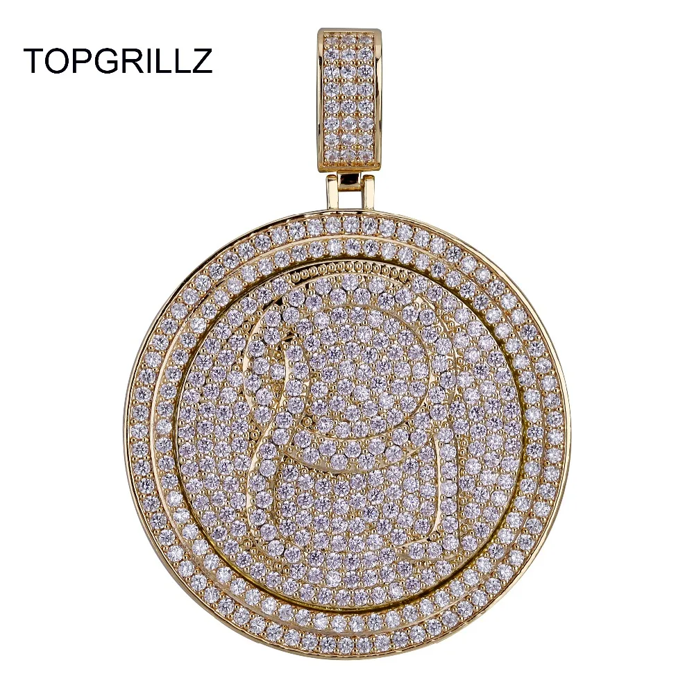 TOPGRILLZ колье с подвеской в виде спиннера надписью сверкающее ожерелье стиле хип