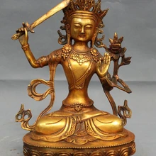 Песня voge gem S4830 1" Тибет Бронзовый Свинка Буддизм Джосс Защитите Манджушри Бодхисаттвы Статуя Будды