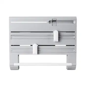 

6 in 1 Multi-function Kitchen Storage Rack Tin Foil Plastic Wrapper Storage Rack Paper Towel Garbage Bag Rack