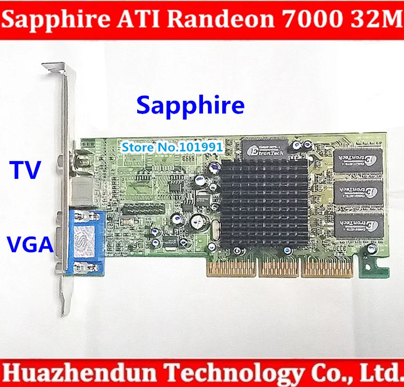 Видеокарта Sapphire ATI Radeon 7000 32M DDR VGA/TVO/AV AGP бесплатная доставка|vga vga|av vgavideo vga |