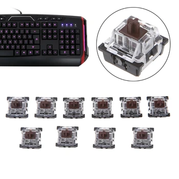 

2020 New 10Pcs 3 Pin KeyCaps Brown Mechanical Keyboard Switch for Cherry MX Keyboard