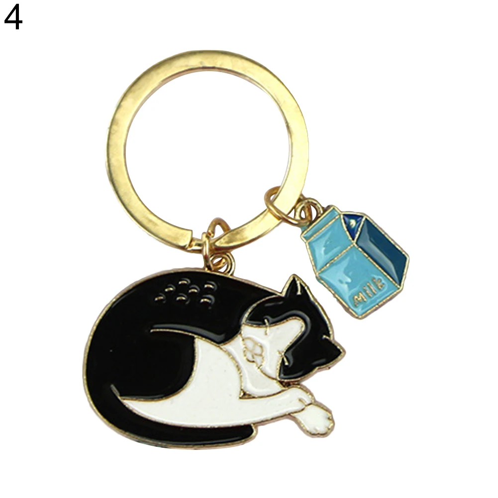 

Cartoon Animal Fox Polar Bear Cat Crocodile Keychain Car Key Ring Bag Accessory