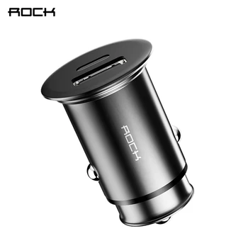 

ROCK 30W QC4.0 3.0 PD3.0 Car Charger SCP VOOC Quick Charge 4 in 1 Metal Mini Fast Dual USB Car Charger for Qualcomm 4.0 3.0 2.0