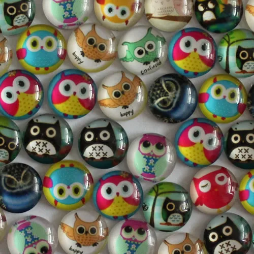 10mm Mixed Style Round Glass Cabochon Flatback Photo Dome Jewelry Finding Cameo Pendant Settings 50pcs/lot (K02827) | Украшения и