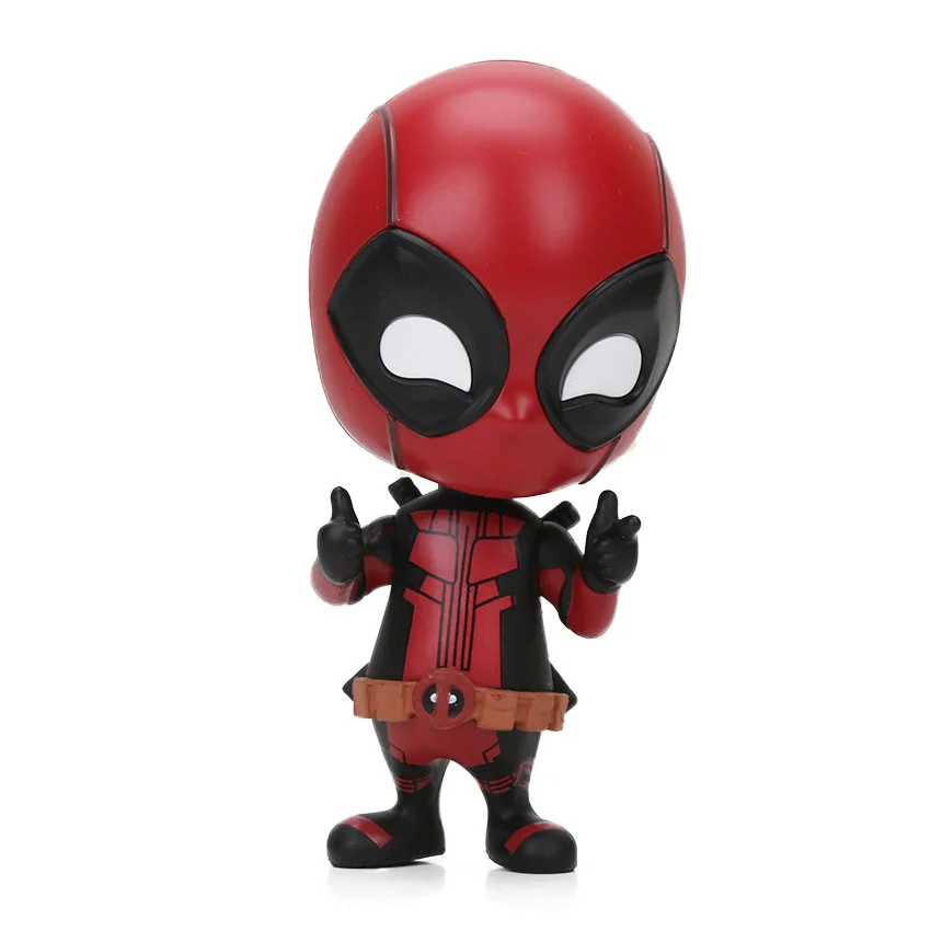 Мини 10 см игрушки Marvel фигурка Дэдпул Bobble-Head 1/10 масштаб предварительно окрашенный Человек-паук Черная пантера Коллекционная модель куклы