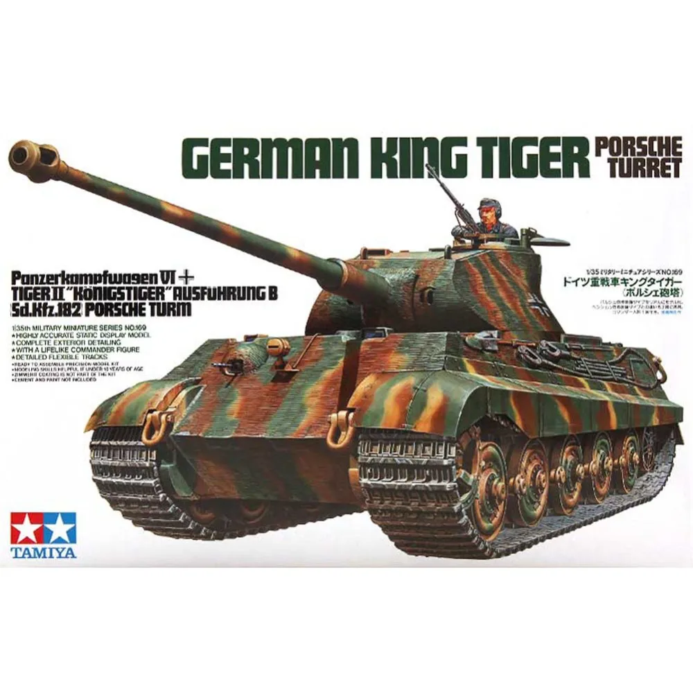 

Tamiya 35169 1/35 German King Tiger Panzerkampfwagen VI Sd Kfz 182 Military Assembly AFV Model Building Kits oh rc toy