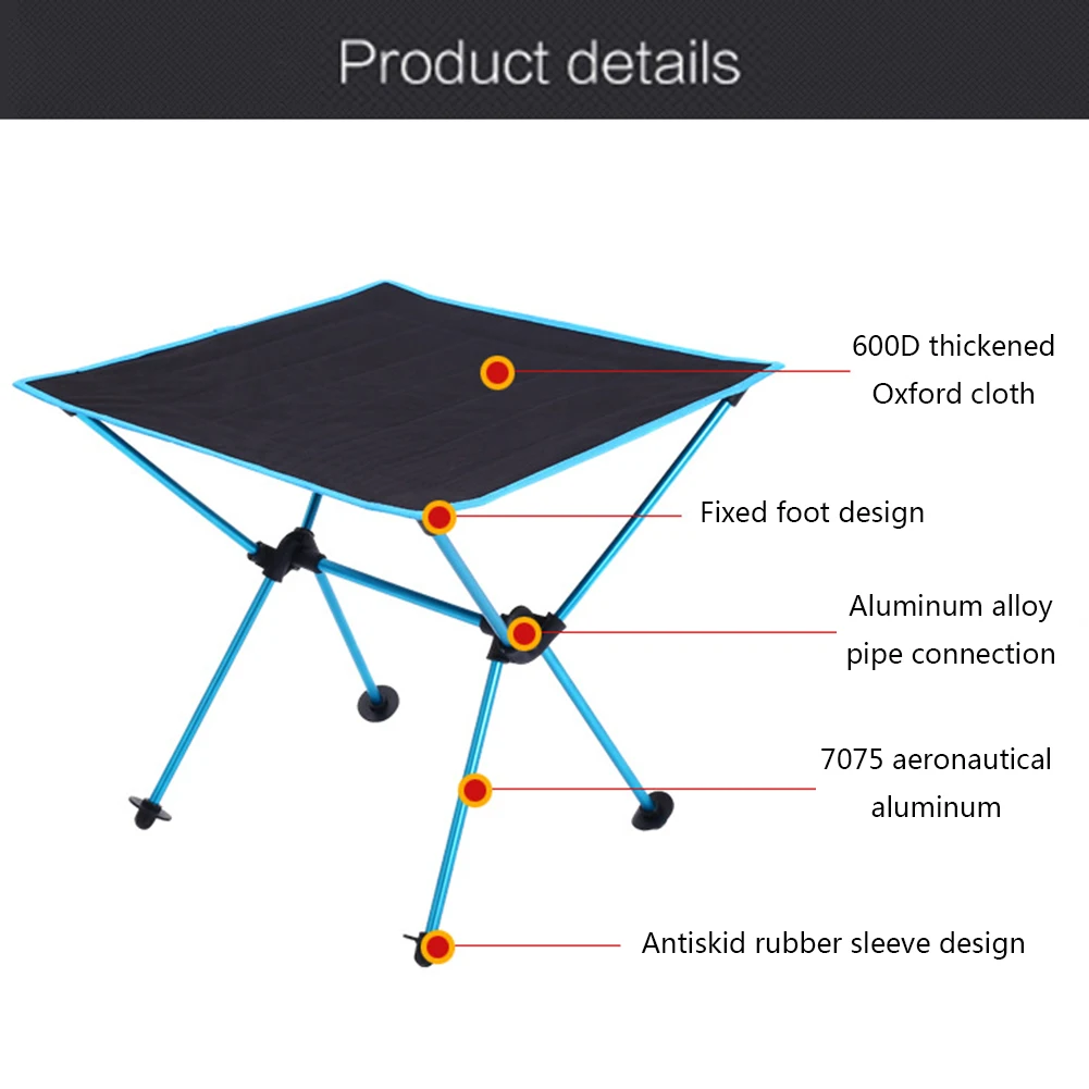 Открытый Кемпинг портативный легкий складной стол Ткань Оксфорд авиации алюминий сплав Пикник барбекю