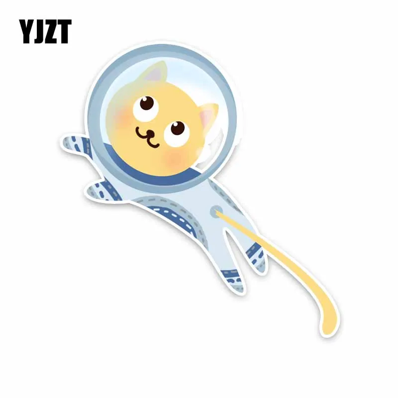 YJZT 16.2CM*17CM Fashion Animal Astronaut Cat PVC Decal Car Sticker Graphical 5-1550 | Автомобили и мотоциклы