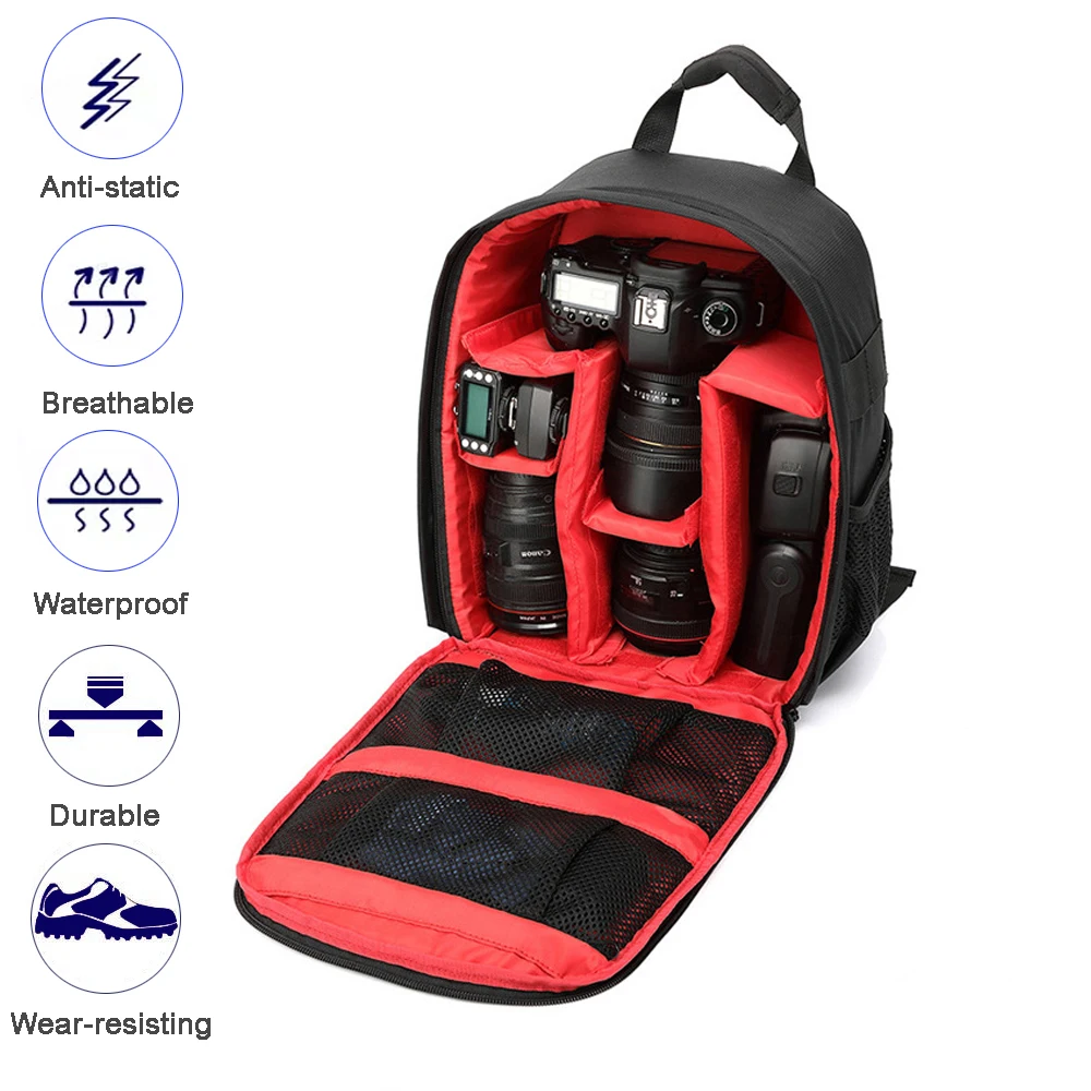 

Multi-functional Camera Bags Backpack Digital DSLR Bag Polyester Waterproof Outdoor Camera Photo Bag Case for Nikon for Canon