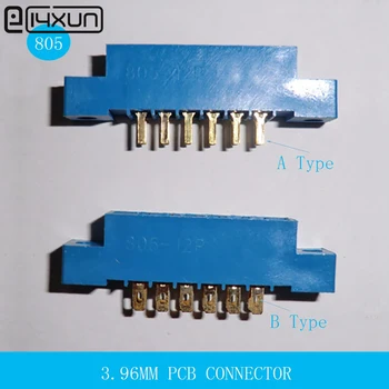 

10PCS 805 Series 3.96mm Pitch 8P 12P 16P 20P 24P 30P 36P 44P 56P PCB Mount Card Edge Connector 72P 2X4P 2x6P 2x8P 2x10P 2x12P