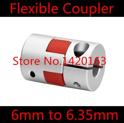 

5pcs Aluminium Plum Flexible Shaft Coupling D14 L22 6 x 6.35mm Motor Connector Flexible Coupler 6mm To 6.35mm