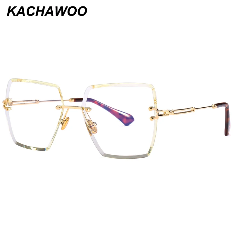 Kachawoo золото очки без оправы женщин винтажный с прозрачными стеклами квадратные очки Женские аксессуары 2018 oculos-де-грау feminino
