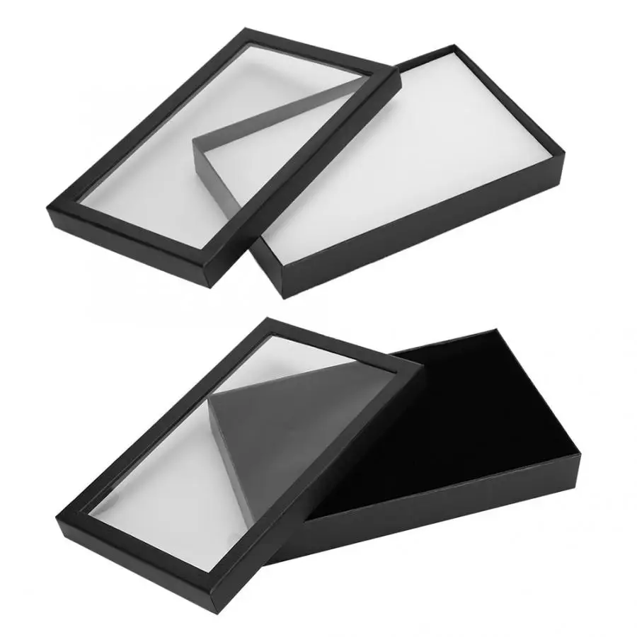 

36 Slot Flocking Jewelry Holder Storage Box Ring Earrings Pendant Display Case Organizer Transparent World Cover Ring Box Watch