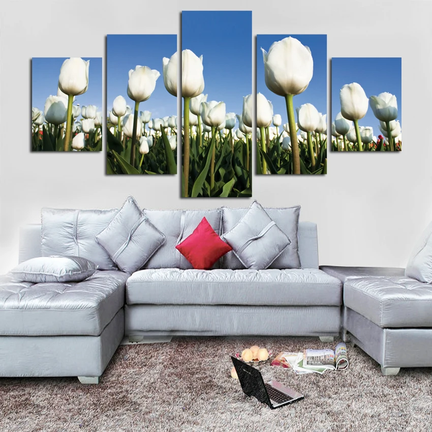White Tulips Flower Poster