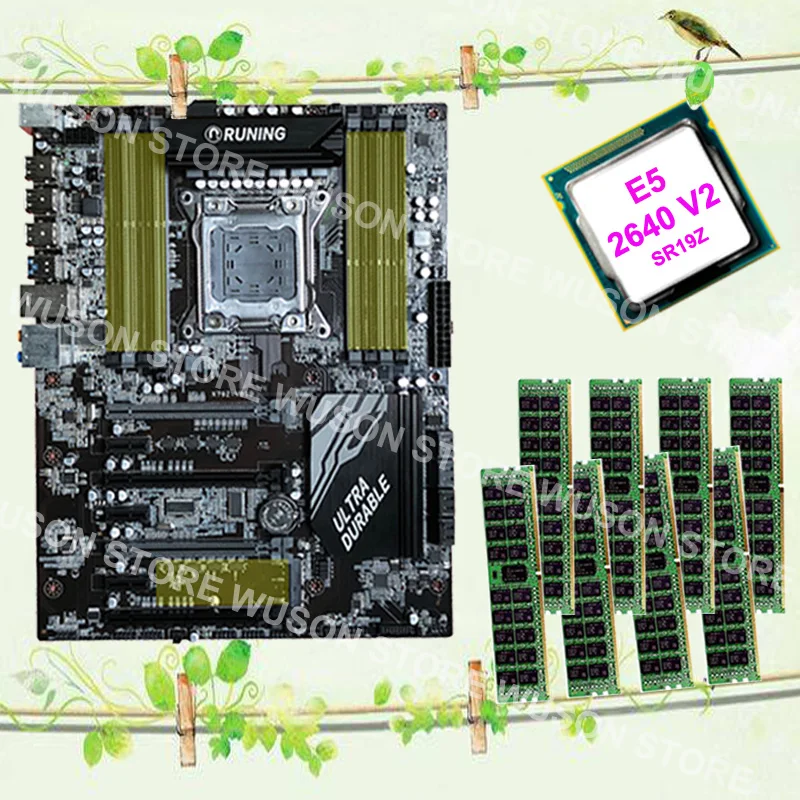 Runing Super X79 LGA2011 материнская плата Xeon E5 2640 V2 SR19Z 2 0 GHz RAM 128G (8*16G) 1600MHz DDR3 RECC max поддержка