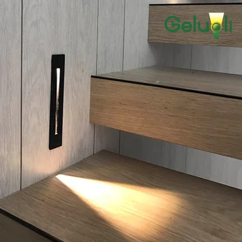 Exterior and Interior Led Stair Light, Aluminum Housing Embed Mounted Waterproof Wall Step Light Include Mounted Box