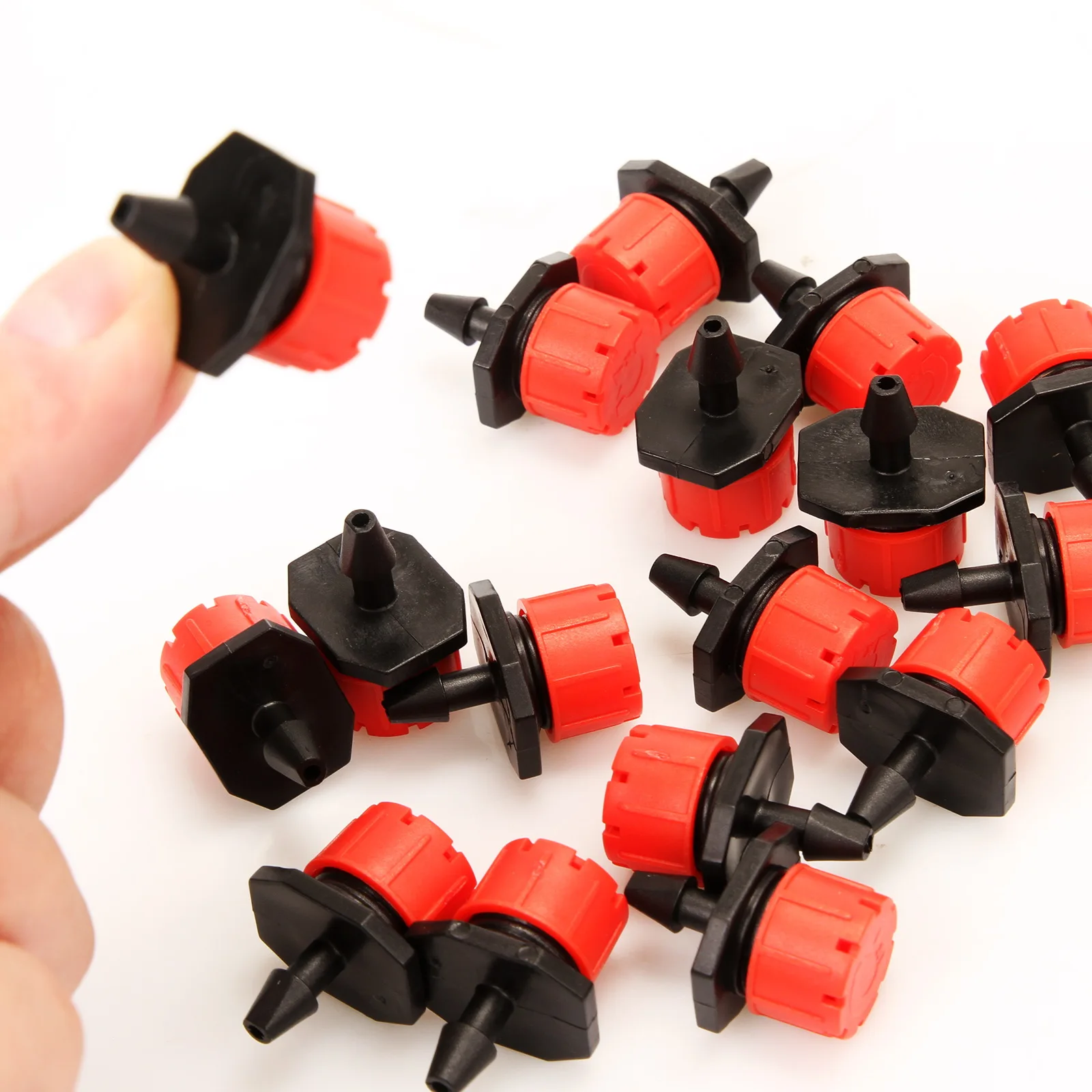 

500 pcs 4mm 8 hole Red Adjustable Dripper Red Micro Drip Irrigation Watering Anti-clogging Emitter Garden Supplies