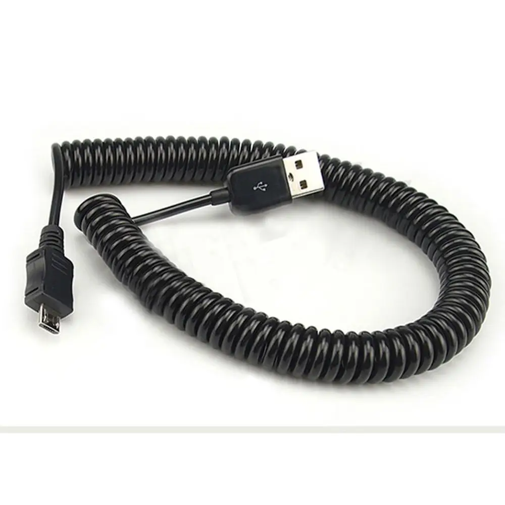 Handy Date Spiralfeder Datenkabel Ladekabel USB 2 0 Male A zum Mikro 5 Pin Kabel масштабируемый зарядный