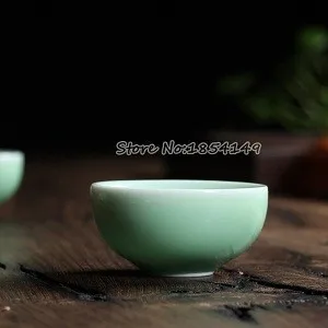 Китайский Longquan Celadon фарфор китайская гайвань чайные чашки и чайное блюдце чаша для чая большая емкость 190 мл, китайский чайный горшок Подарочная посылка