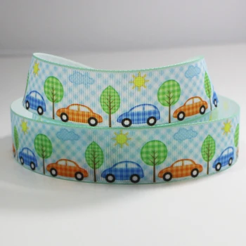 

50yards 7/8" 1" 1.5" 2" 3" 22mm 25mm 38mm 50mm 75mm car bus printed grosgrain ribbon for headband packing gift decoration