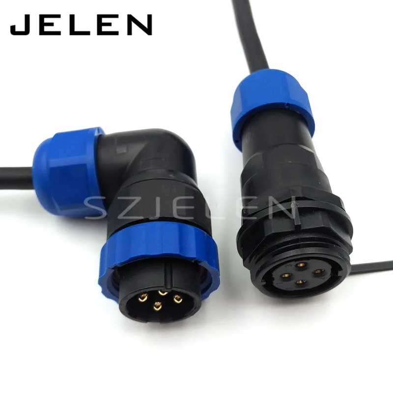 SD20 90 degree elbow waterproof connector4 pin IP68 panel mount connector 4 Male female | Обустройство дома