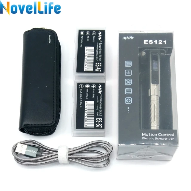 ES121 Mini Precision Electric Screwdriver Cordless Lithium Battery Powered Smart Gyro Motion Control 16pcs Screw Driver Bit Set
