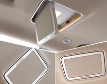 2* Chrome Accessories Interior Car Top Roof Make Up Mirror Cover For Mercedes Benz E Class W212 2010 2011 2012 2013 2014 2015