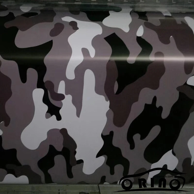 Best Offers ORINO Zwart Wit Grey Camo Vinyl Sticker Auto Styling Camouflage Vinyl Wrap Camo Vinyl Auto Wrap Luchtbel