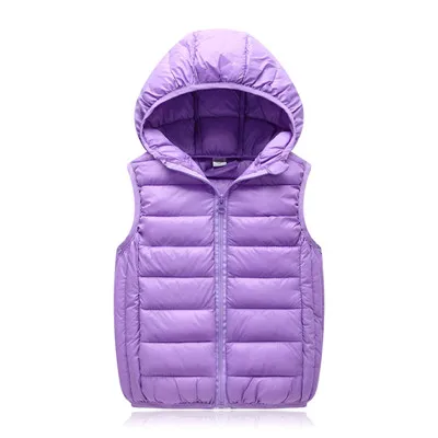 Жилеты детские толстовки теплая куртка Верхняя одежда для маленьких девочек, пальто детский жилет куртки с капюшоном для мальчиков теплые жилеты осень-зима - Цвет: 1829 lilac