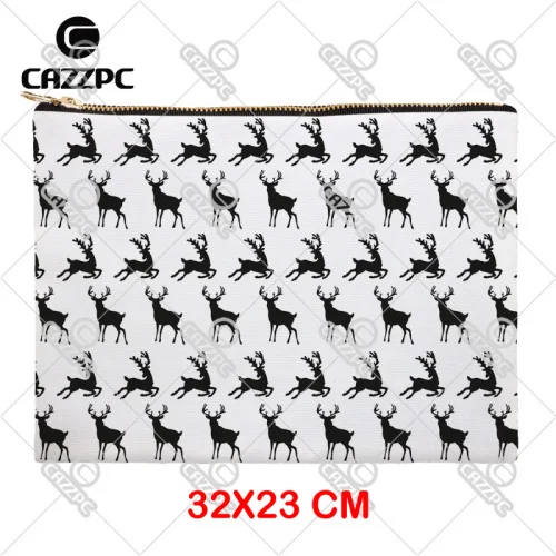 Us 958 20 Offkartun Seamless Colorful Pola Kucing Hitam Putih Kupu Kupu Kanvas Cetak Tas Kosmetik Tas Makeup Pouch Gelang Tangan In Tas Kasus