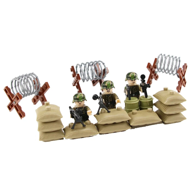 Weltkrieg 2 camouflage German Army Soldiers officers Figures Building Blocks weapons Accessories Military building blocks toys