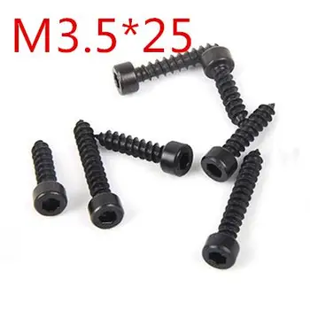 

100pcs/lot Carbon Steel With Black M3.5*25 M3.5 x 25 Hexagon Socket Cap Head self tapping screw Model Screw