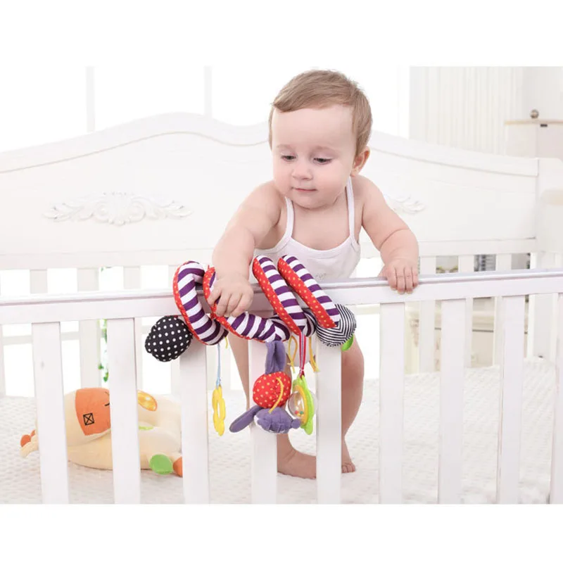 Multifunctional cute cartoon animal baby bird bed winding baby bed stroller pendant newborn plush toy suitable for 0-2 years old