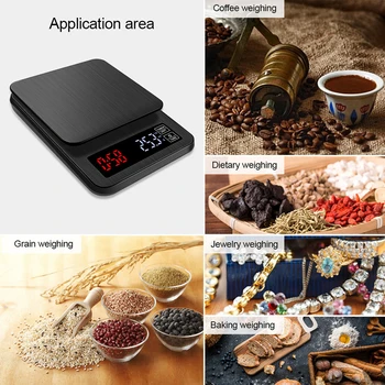 

Electronic Drip Coffee Scale with Timer Household Drip Scale Timer Mini LCD Digital 3kg/5kg/10kg 0.1g weight Dropshiipping