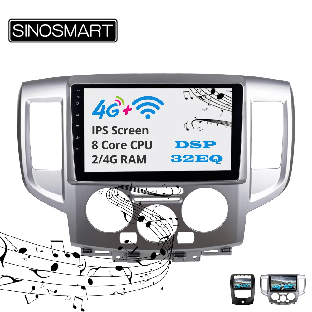Discount Sinosmart  Android 8.1 2Din IPS/QLED 2.5D screen car gps radio navigation player for Nissan NV200 Livina 2007-2019 15