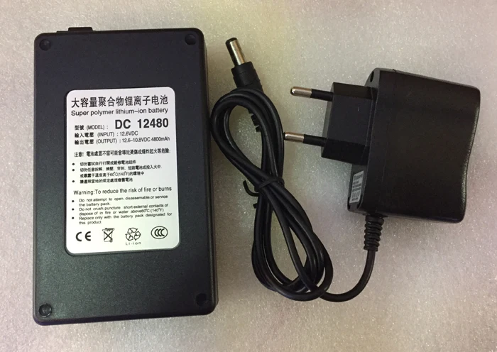 

MasterFire New Black DC 12V 4800mAh DC 12480 Rechargeable Portable Li-ion Battery Batteries Pack for CCTV Camera Transmitter