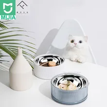 Xiaomi Mijia из нержавеющей стали нагреваемая миска для кошек питомец собака еда напиток вода наклонная кормушка миска для кормления миска против перелива мелкая