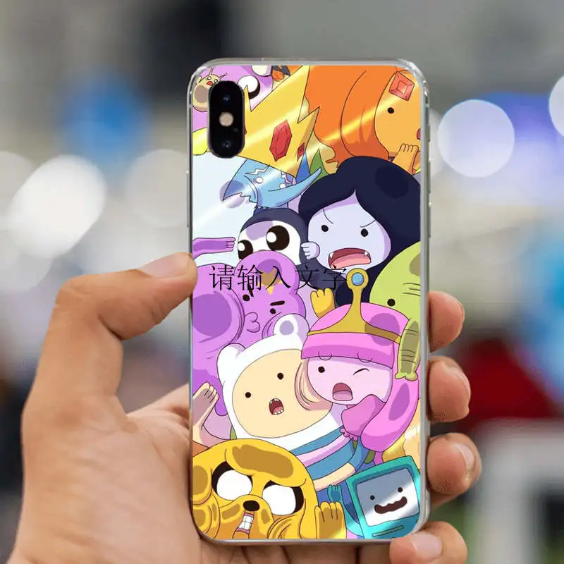 Чехол для телефона Beemo Adventure Time с забавным рисунком из жесткого поликарбоната для iPhone XS MAX 4S 5S 5c SE 6 6S Plus 7 7Plus 8 8Plus X 10 - Цвет: Прозрачный